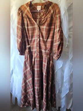 Emmy Designs Sweden Green Gables Dress In Rusty Plaid
